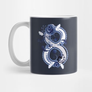 Blue Floral Eight Mug